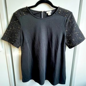 J.Crew Black and Gold Top